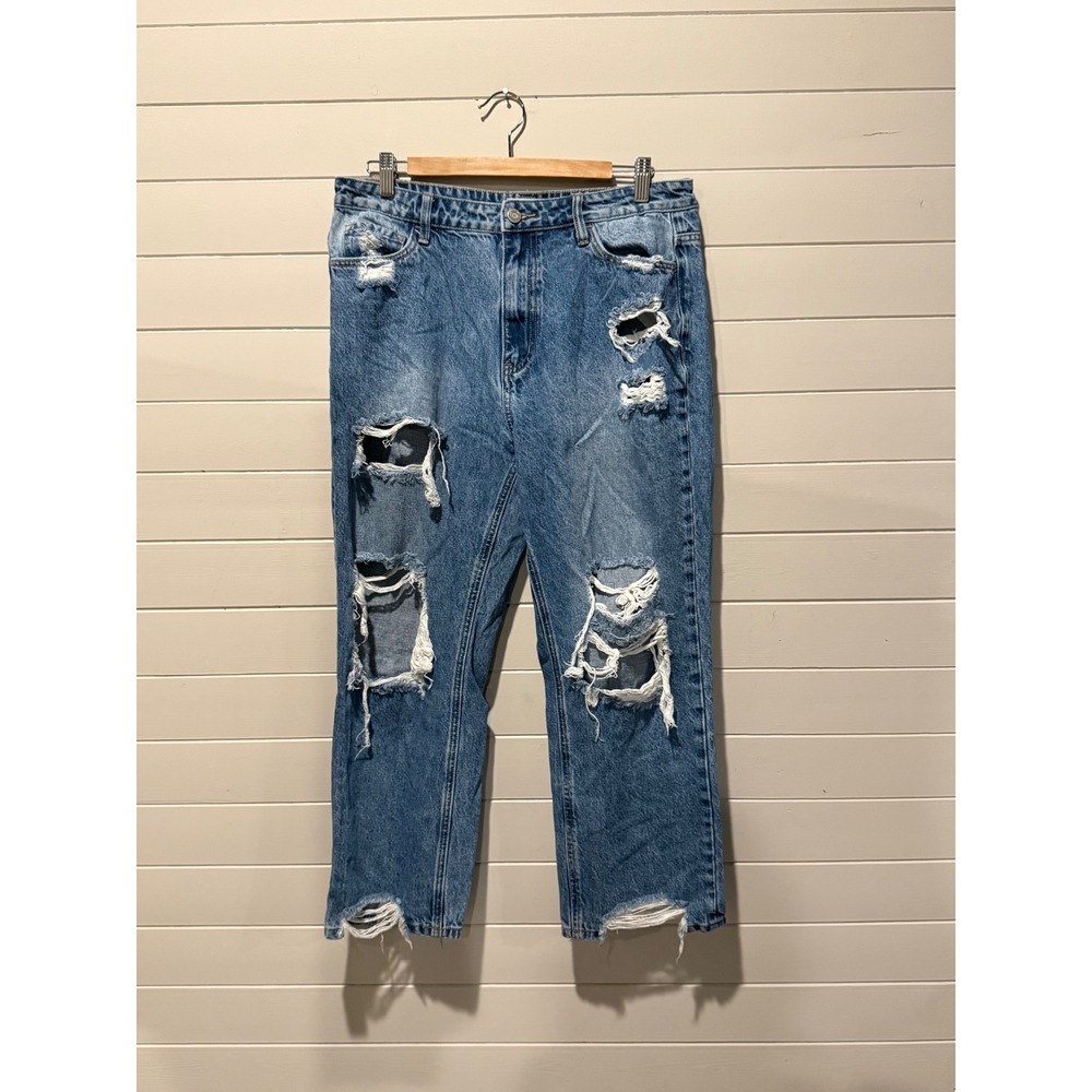 Altard State Vervet Distressed Straight Leg Jeans Blue Denim Size 31‎ V2306